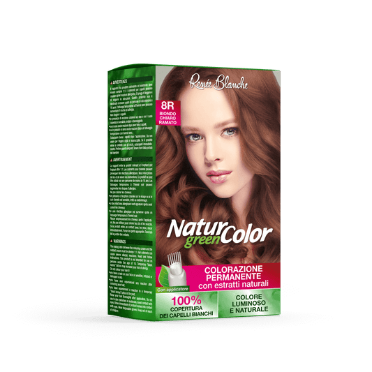 Natur Color green colore permanente 8R (biondo chiaro ramato)