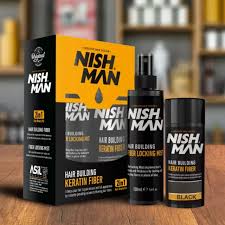 Nishman hair building keratin fiber 2in1 black 20g. 100ml