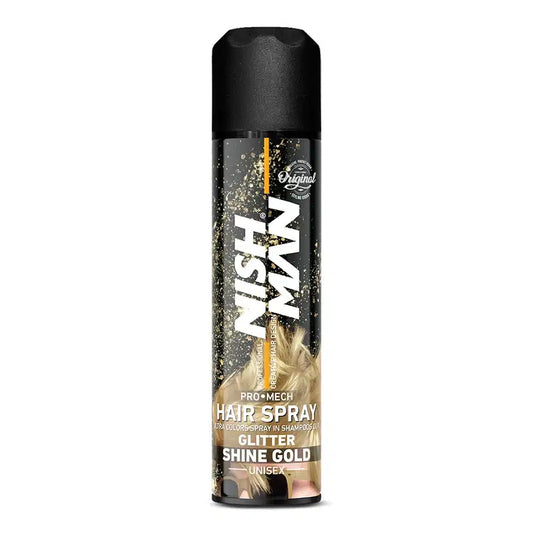 NISHMAN GLITTER HAIR SPRAY GOLD-150ML